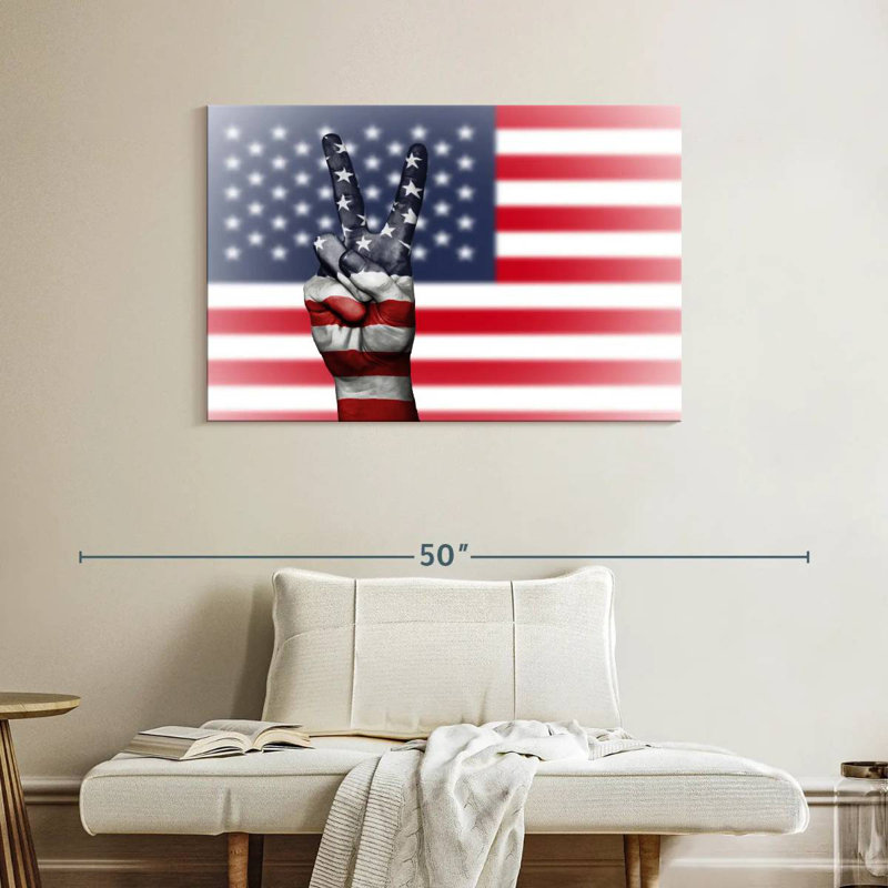 Borges American Flag Peace, 26" H x 39" W