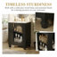 Meuble-lavabo classique 24 po avec lavabo en céramique - Structure en bois de pin massif, porte à fermeture en douceur avec tablette à 2 niveaux, espace de rangement latéral ouvert et sous-lavabo, armoire autoportante pour petites salles de bain-1138914550