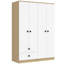 Garde-robe 4 portes avec tiroirs, tablette et tringle