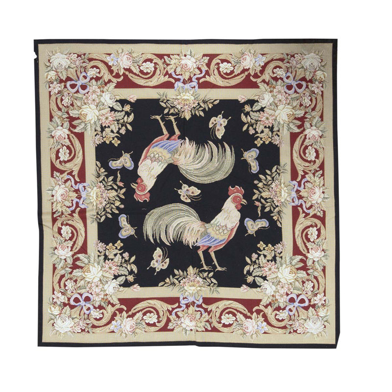 Tapis noir / beige / vin noué à la main de haute qualité