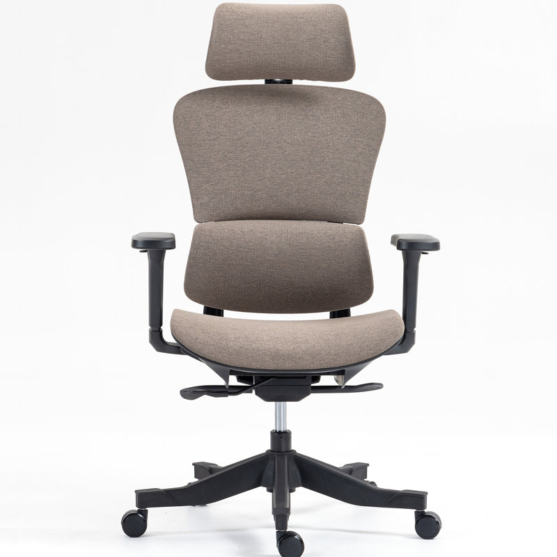 Chaise de bureau en filet brun à dossier haut, réglable à 3 angles, base rotative à 360 °, mobilité silencieuse, 4d, confortable pour un fauteuil de jeu avec un confort luxueux, hauteur réglable, support pivotant facile à l'avant-bras,