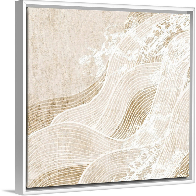 « Tidal Waves II » par Eva watts, reproduction d’art sur toile, Cadre blanc, H 18 po x l 18 po x P 1,75 po