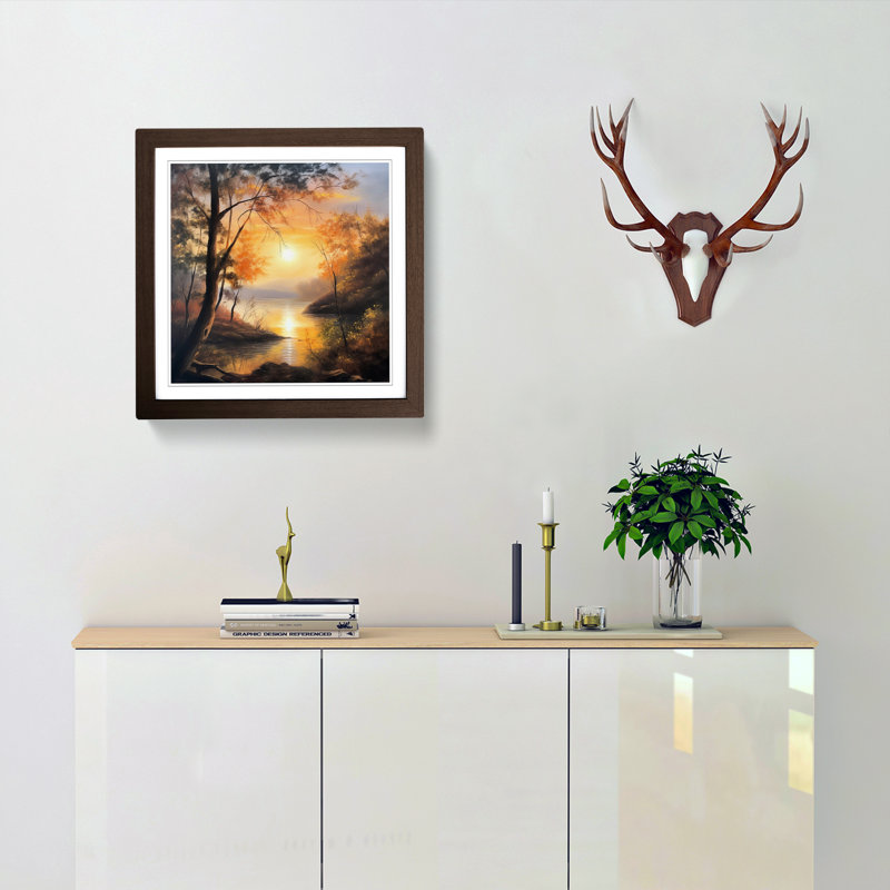 Sunrise Oil Painting No.6 - Framed Print, Walnut