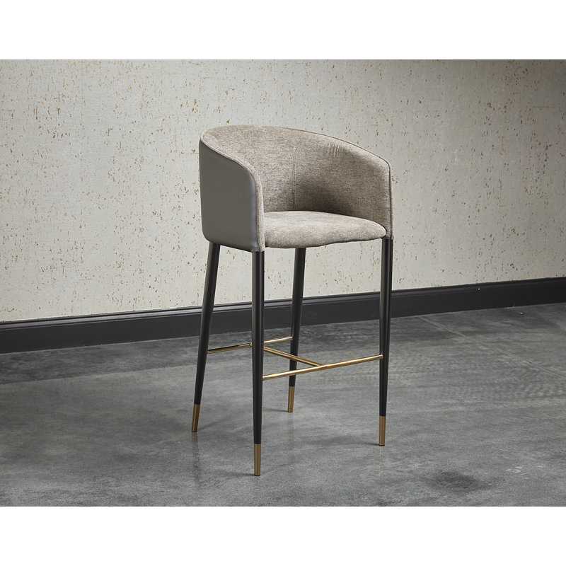 Asher Barstool - Sparrow Grey / Napa Black, Bar Stool (30" Seat Height), Black