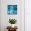 Key storage box, Opens to the right, 30x30x5, Black, Winter landscape with a lit tent, 