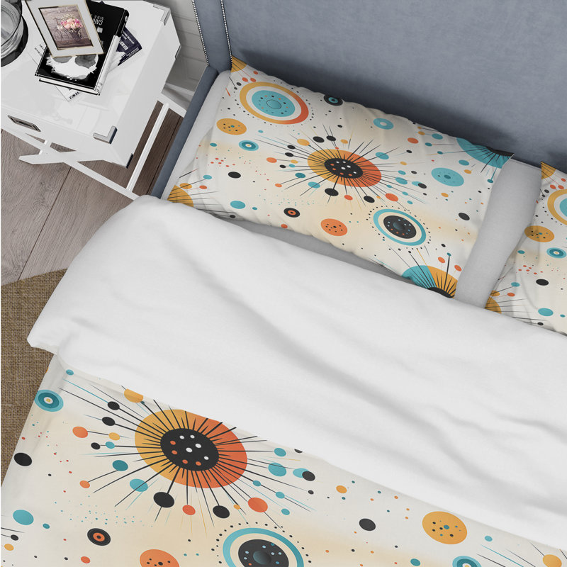Ensemble de housse de couette Tribal Fusion Polka Dots, Housse de couette simple + 1 taie décorative stan
