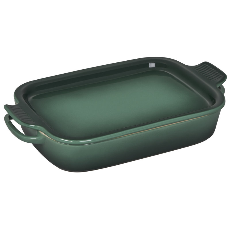 Le Creuset Stoneware Rectangular Dish With Platter Lid, 2.75Qt., Artichaut