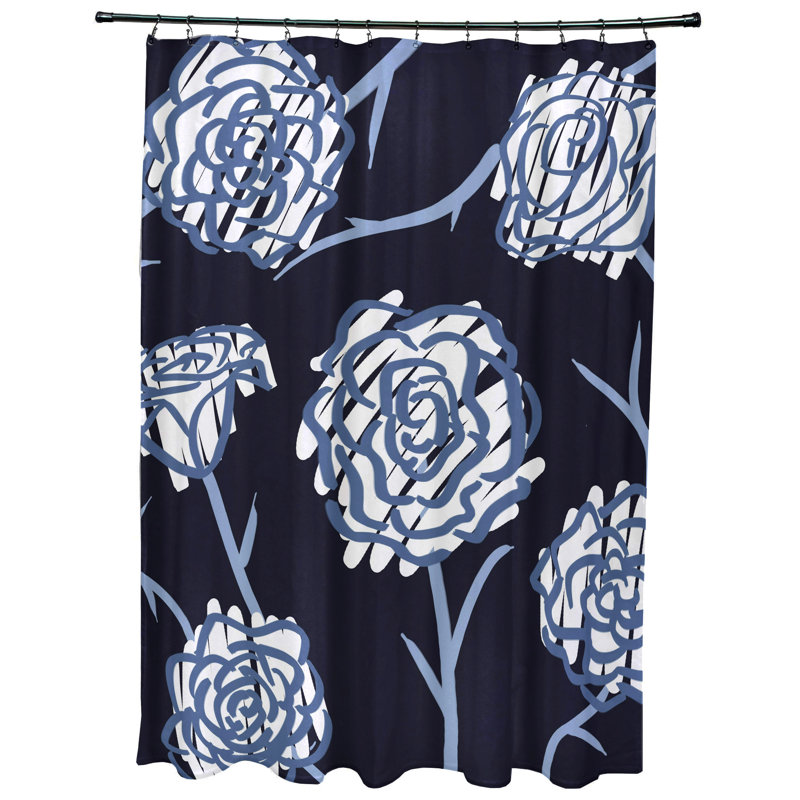 Rideau de douche simple Slezak Spring, Bleu marine