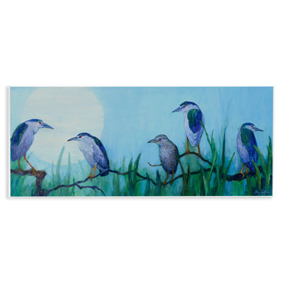 Plaque murale Night Herons & Moon, design par Floy Zittin