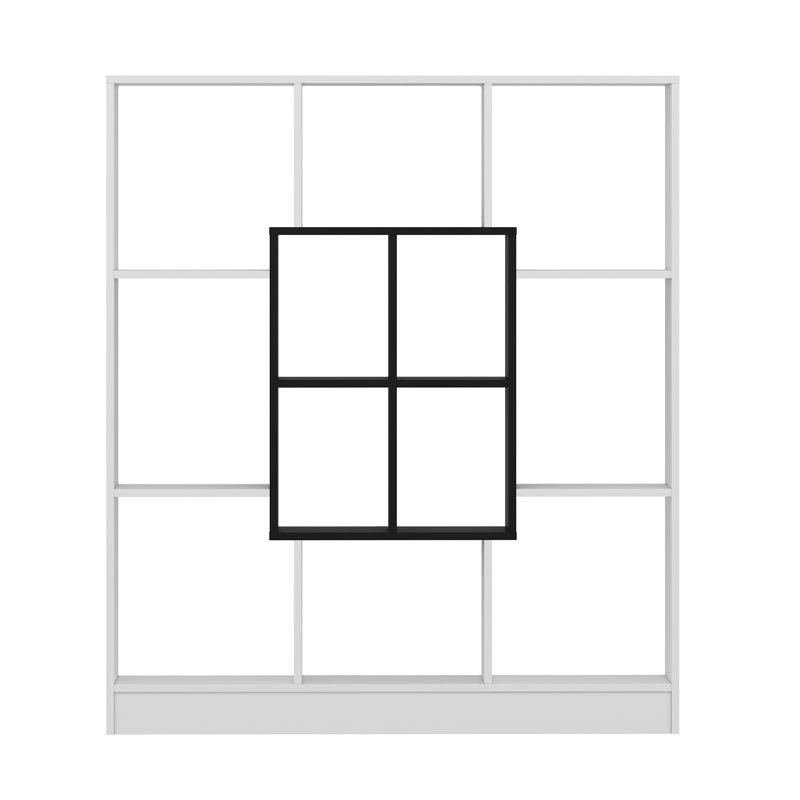 Rosenstein 151.8cm H x 135cm W Standard Bookcase, White/Black