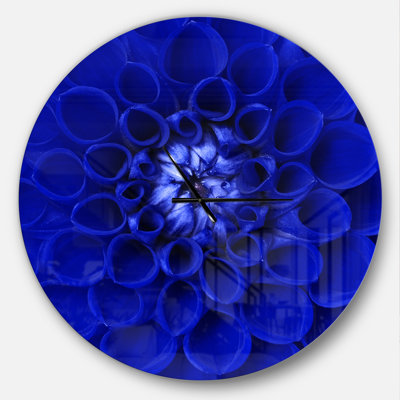 Abstract Blue Flower Design - Modern wall clock