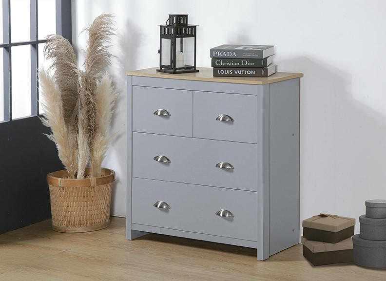 Melun 79cm W 4 - Drawer Chest of Drawers, Grey