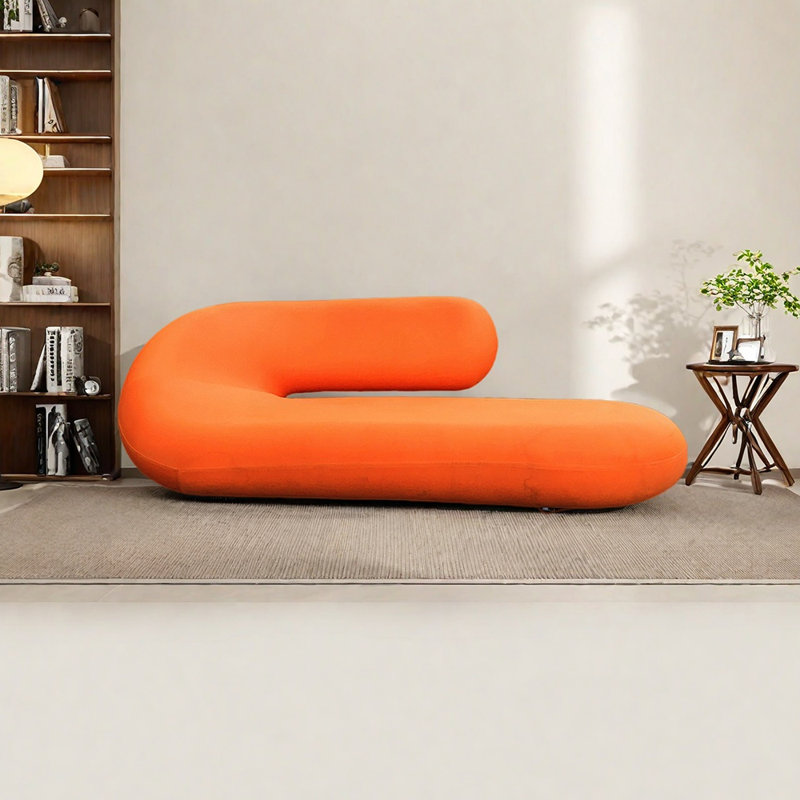 Méridienne Luxe avec lignes élégantes, Orange, Orienté à gauche (vu de face)