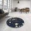 Tapis bleu/beige à motifs-1435060496