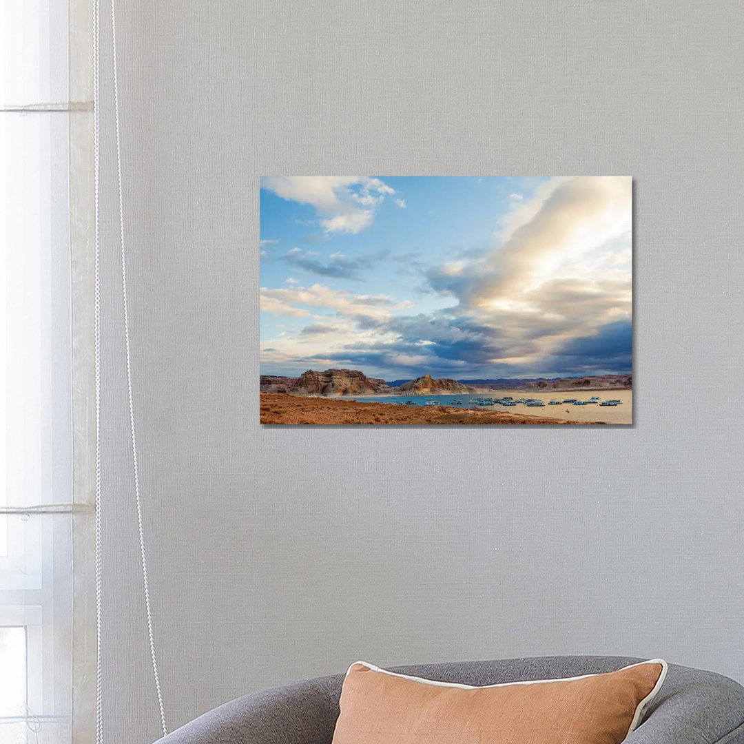 Boats On Lake Powell In The Morning by Susan Schmitz - Wrapped Canvas Gallery-Wrapped Canvas Giclée