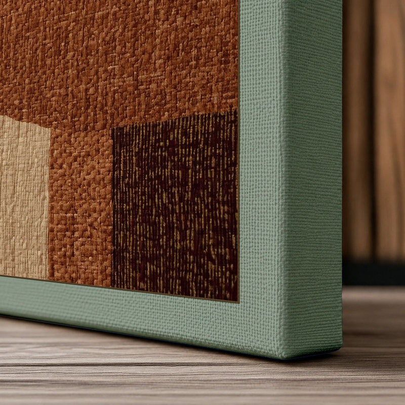 Warm Geometry Abstract - Wrapped Canvas, 24x16 - 61.0 x 40.6 cm, Sage Border