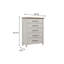 Commode verticale à 5 tiroirs, commode de style campagnard avec pieds décoratifs pour la chambre à coucher