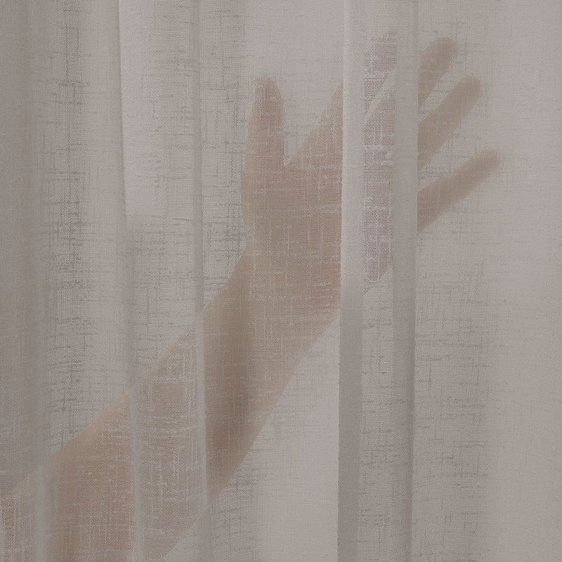 Extra Long & Extra Wide Faux Linen Semi Sheer Single Panel, Brown, 120" W x 100" L