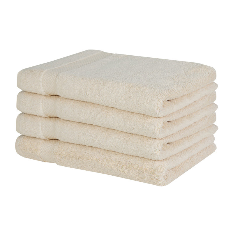 Ensemble de serviettes à main 100% coton Splash Splash, essuie-mains absorbants doux 550 g / m² pour salle de bain, spa et usage quotidien, certifié OEKO-TEX, paquet de 4, sable