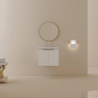 Meuble-lavabo à fermeture en douceur 24 po avec lavabo, convenant à une petite salle de bain