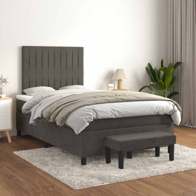 Lit sommier Vidaxl gris foncé