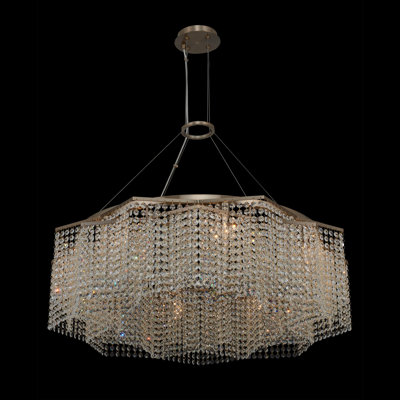 Alta 8 LT Brushed Champagne Gold/Clear Chandelier Allegri