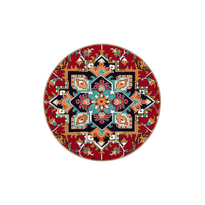 Turquoise Themed Traditional Patterned Vintage Decorative Rug Machine Washable