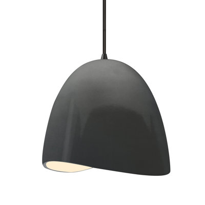 Radiance - luminaire suspendu 1 lumière Brisa - gris brillant - noir mat - l 12,5 po x H 12,25 po - ampoule remplaçable - cordon noir