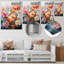 Décoration murale florale en métal clair Zinnias Flowers Collage III-1130527270