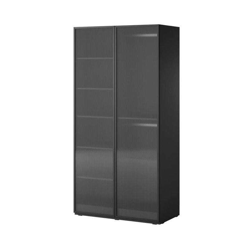 2 Door Manufactured Wood Wardrobe, Black
