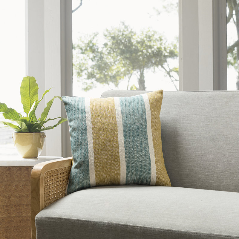Los Angeles Stripe Throw Pillow Cover Only, Blue/Orange, No Fill