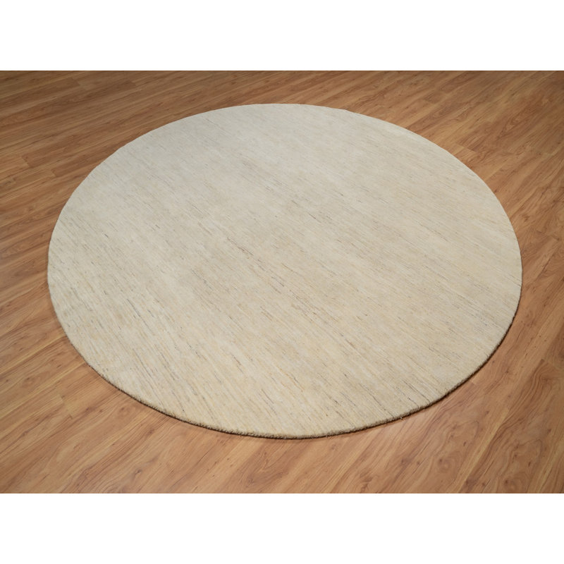 Tapis oriental rond en laine noué à la main 9 pi 0 po x 9 pi 0 po - MOA10291310