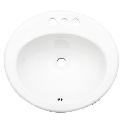 Lavabo de salle de bain ovale encastré en céramique 20 po x 18 po blanc - moderne, élégant, résistant aux taches pour des utilisations multiples 20 po x 18 po