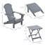 Chaise Adirondack pliante 3 pièces avec repose-pieds et table d'appoint