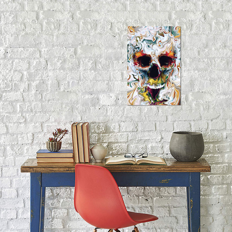 Skull Abstract by Riza Peker - Wrapped Canvas Gallery-Wrapped Canvas Giclee, 101.6 cm H x 66.04 cm W x 3.175 cm D