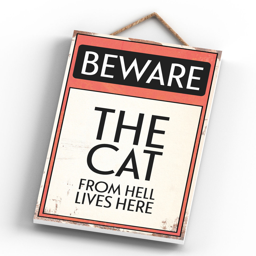 Beware Cat From Hell Lives Here Wall Décor