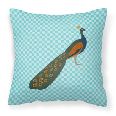 Coussin décoratif d’extérieur peacock paon check