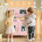 Wooden Kids Play Kitchen Set With Real Lights & Sounds, Interactive Pretend Kitchen With Knob Sounds, Sink, Water Dispenser, 6 Pcs Cookware & Chalkboard Panel For Toddlers And Children(pink)-118807985