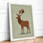 Deer With Branching Antlers Minimalist - Framed Print-91360612-91360613
