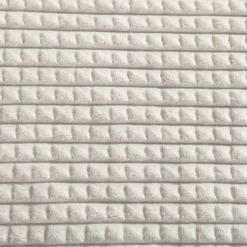Beige Textured Fleece Reversible Throw Blanket 50" x 60"