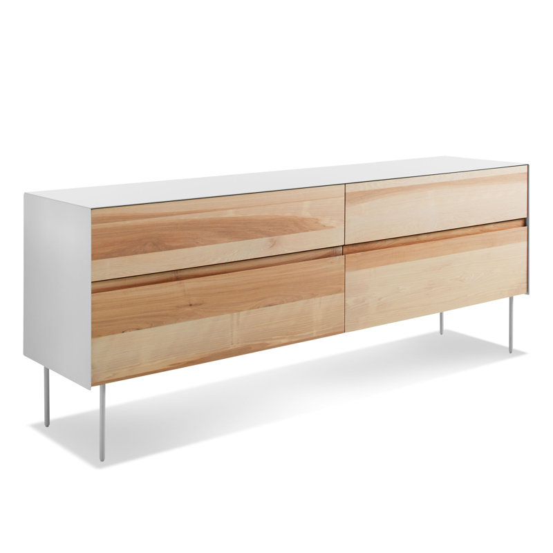 Clad 4 - Drawer Dresser, White/Hickory