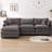 105" Modular L-Shaped Sectional Sofa Upholstered Soft Chenille Fabric 3-Seater Couch with Ottoman and Pocket Spring Cushions for Living Room-1548352352
