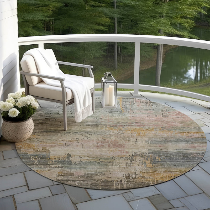 Tapis intérieur / extérieur vert Thornyx, 8 pi x 8 pi
