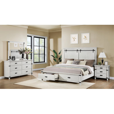 Simple And Exquisite Design 4 Pc Bedroom Set Made With Wood