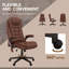 Chaise de bureau de massage à haut dossier avec 6 points de vibration, fauteuil chauffant inclinable en cuir avec accoudoirs et télécommande-130146007