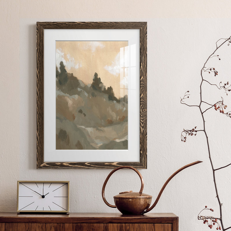 Hillside Walking Path II - peinture encadrée, H 24 po x l 20 po x P 1 po, Cadre gris foncé