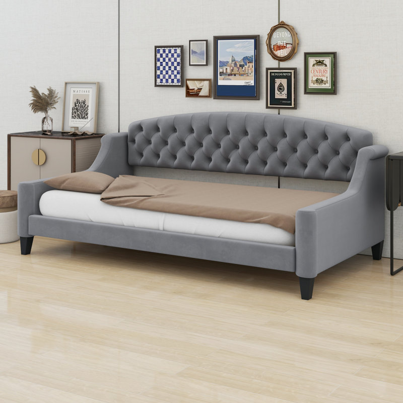 Lit de jour Modern Luxury, Gris, Lit simple
