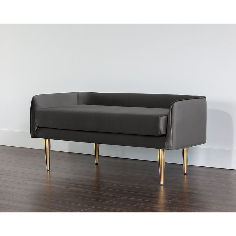 Daughtry Polyester Upholstered Bench - Grey, Gray