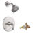 Stilleto Collection Shower Trim Only: 3-Function 4" Round Shower Head, Single Handle Set & Rough-in Valve Included - Brushed Nickel-36865916