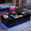 Table basse à plateau relevable noir avec rangement, lumières DEL, chargement sans fil et haut-parleur Bluetooth | Idée de cadeau-1143794168